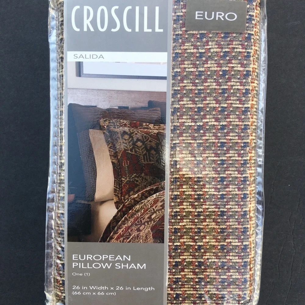 Croscill Pillow Shams Salida Euro Pair 26” x 26” Square European Sham New